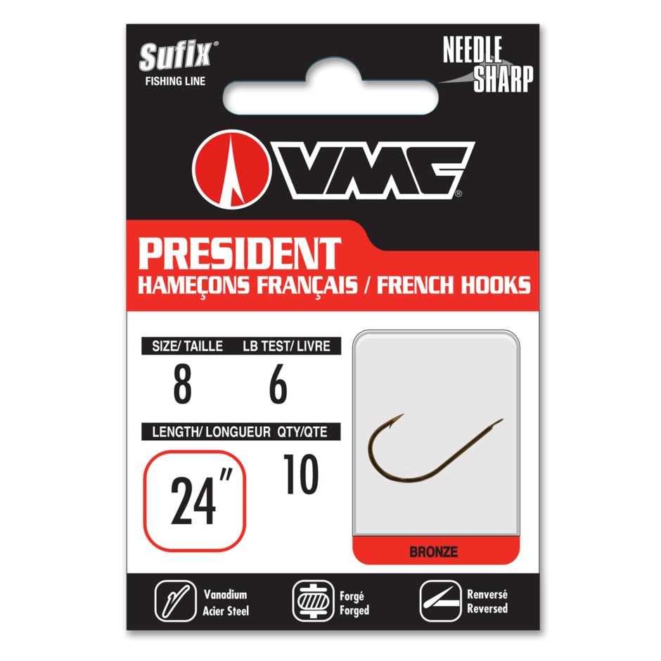 7050 President French Hook Snelled - Bronze